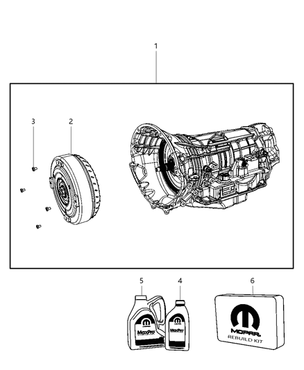 2011 Ram 2500 Transmission / Transaxle Assembly of Automatic Transmission Diagram 1 - Thumbnail