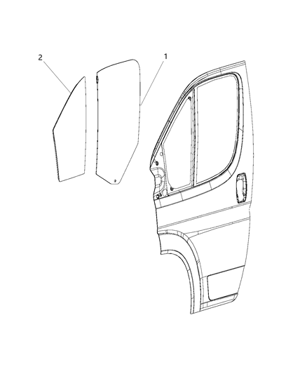 2017 Ram ProMaster 3500 Bushing Clip Fixed Window Attaching Diagram for 68094625AA