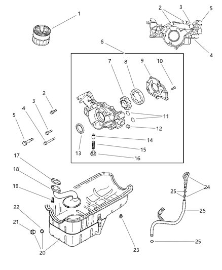 1998 Chrysler Sebring Convertible Engine Oiling Diagram 3 - Thumbnail