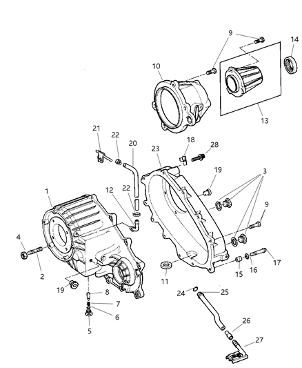 2002 Dodge Durango Case & Related Parts of Transfer Case Model Diagram 3 - Thumbnail