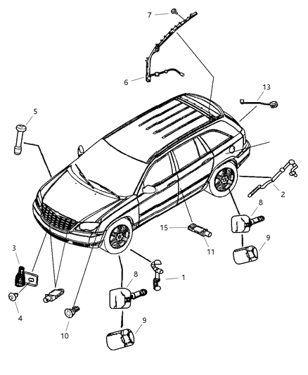 2005 Chrysler Pacifica Sensor Battery Temperature Diagram for 4686964AB