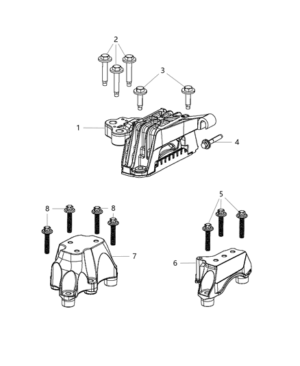 2016 Dodge Dart Engine Mounting Left Side Diagram 3 - Thumbnail