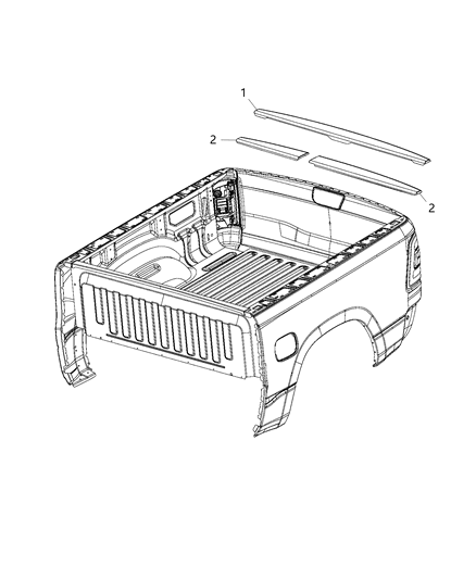 2019 Ram 1500 Spoiler Tailgate Diagram for 68292635AB