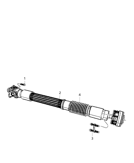2012 Jeep Wrangler Shaft - Drive of Front Axle; Differential And Drive Line Diagram 2 - Thumbnail