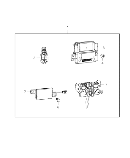 2016 Ram 1500 Remote Start of Mopar Accessories - Component Parts Diagram