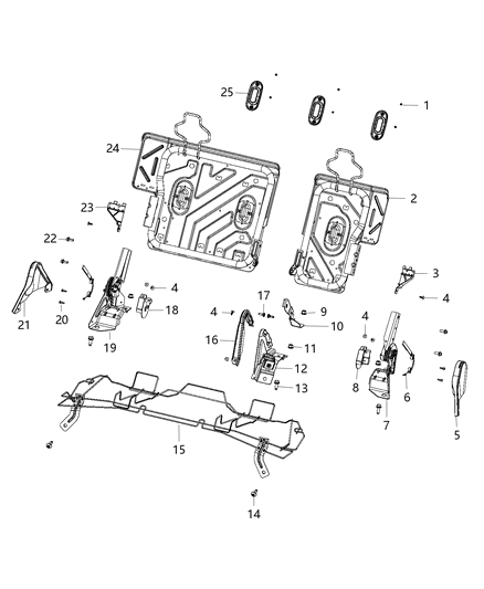 2017 Jeep Patriot Frame Rear Seat Back Diagram for 68092956AA