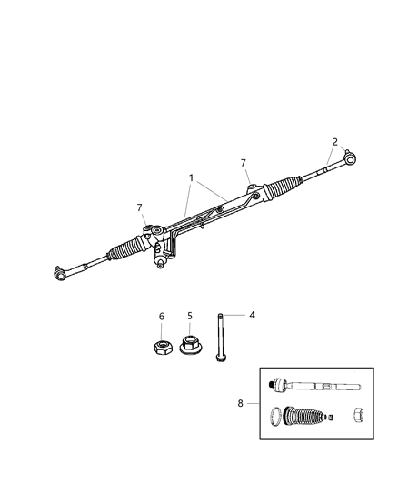 2009 Jeep Commander Tie Rod End, Outer Passenger Side Diagram for 5143556AC
