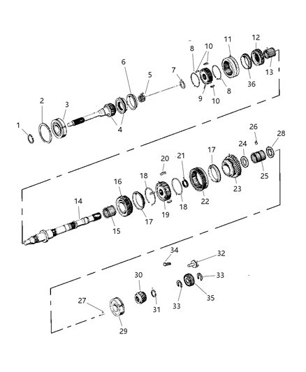 1999 Jeep Cherokee Ring, Synchronizer No. 3, 5TH Gear Diagram for 4637533