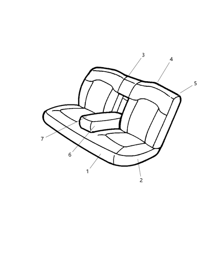 2003 Chrysler Concorde Armrest Rear Seat Center Diagram for UG201T5AA