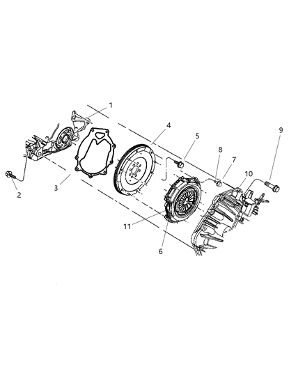 2008 Dodge Avenger Clutch Modular Gas Engine Only Diagram for 5106042AC