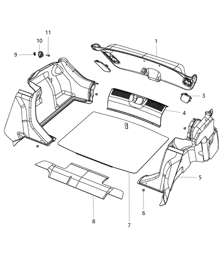 2013 Dodge Dart Spacer Foam Diagram for 68145440AC