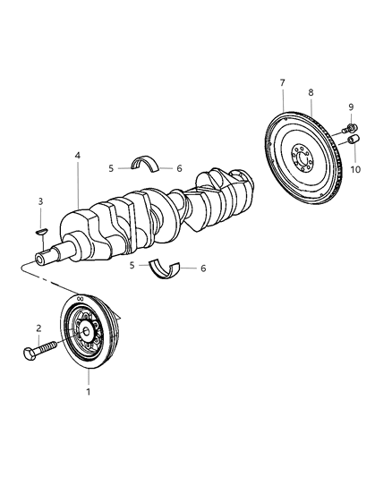 2010 Dodge Viper Vibration Damper Diagram for 5037727AB