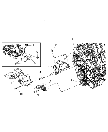 2007 Chrysler PT Cruiser Engine Mount - Front Diagram 6 - Thumbnail