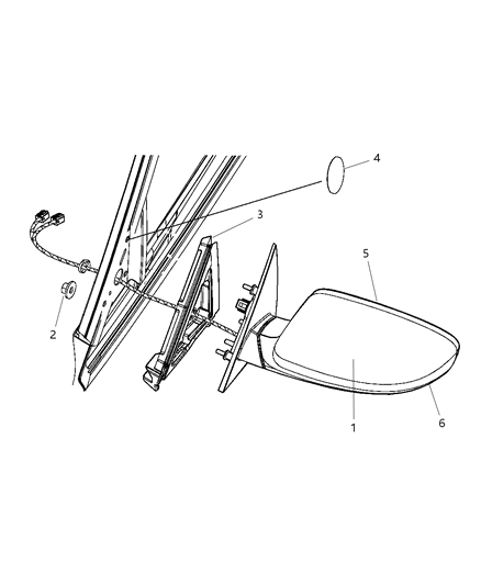 2012 Chrysler 300 Mirror Outside Rearview Diagram for 57010420AF