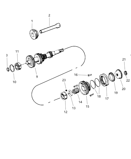 1997 Jeep Wrangler Spring, Synchronizer No. 3, 5TH Gear Diagram for 4637534