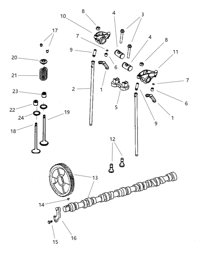 2002 Dodge Ram 3500 Regular Cab Camshaft & Valves Diagram 2 - Thumbnail