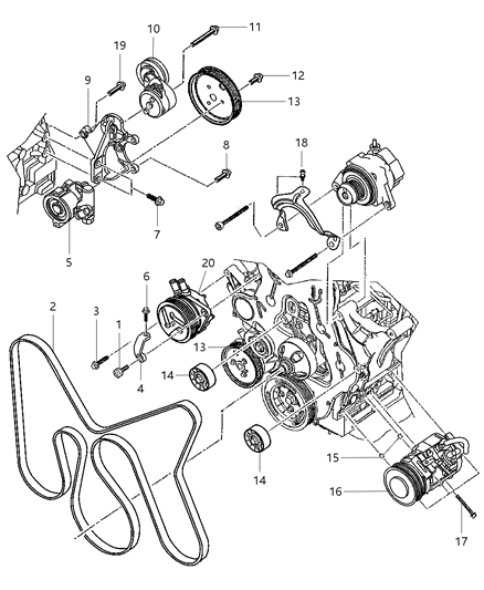 2006 Jeep Liberty Compressor A/C Diagram for 55037467AC