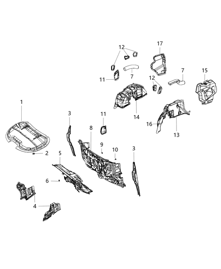 2020 Chrysler Voyager Sound Absorber Diagram for 68225646AF