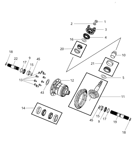 2008 Dodge Viper Case Differential Diagram for 5038236AB