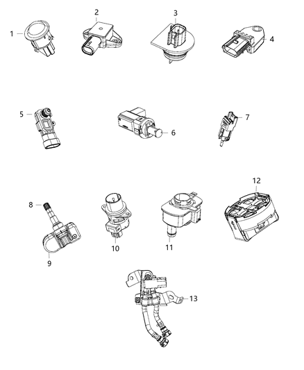 2018 Ram 3500 Cab Chassis(<10K lb.) Sensors - Body Diagram