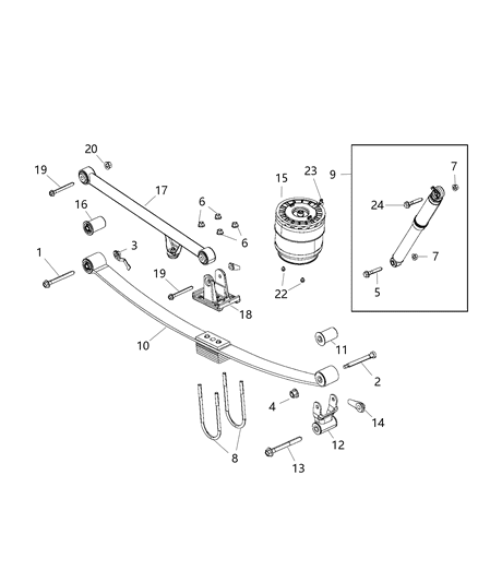 2014 Ram 3500 Spring Bushing, Rear Diagram for 68165814AA