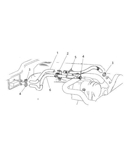 1997 Jeep Cherokee Plumbing - Heater Diagram 1 - Thumbnail