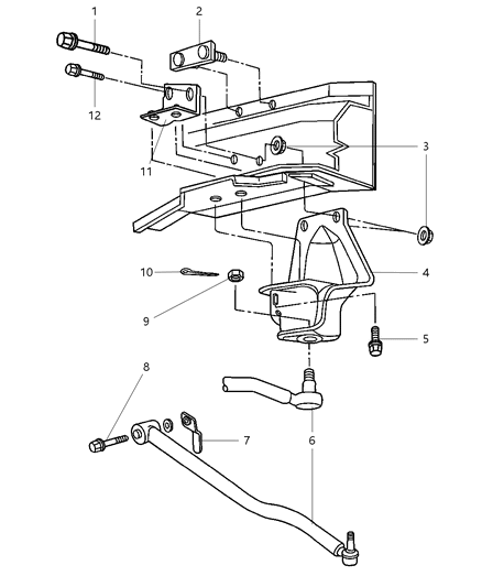 1997 Jeep Grand Cherokee Bar, Front Track Diagram
