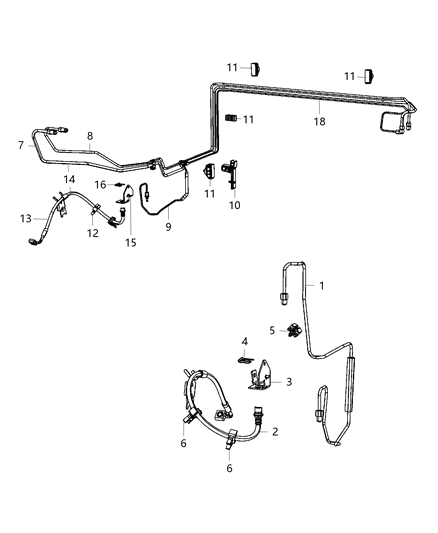 2020 Chrysler 300 Brake Tubes & Hoses, Front Diagram 2 - Thumbnail