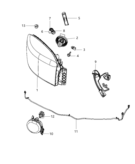 2011 Ram 1500 Wire Harness, Front Diagram for 68026759AC