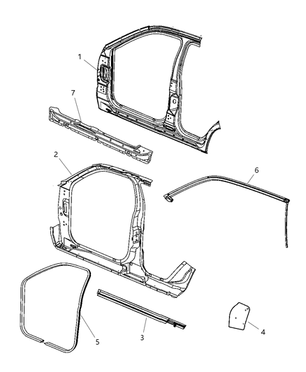 2005 Jeep Grand Cherokee Aperture Panel - Panels, Body Side Diagram