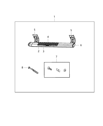 2017 Ram 5500 Step Kit, Tubular Side Diagram 2 - Thumbnail