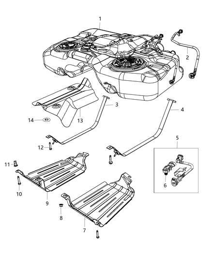 2015 Jeep Patriot Rivet Nut Installation Fuel Tank Skid Plate To Crossmember Diagram for 6508973AA