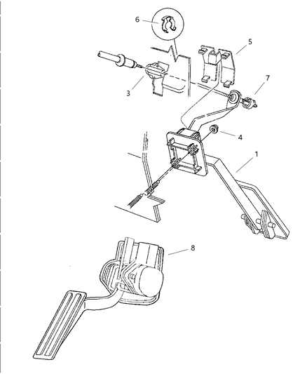 1998 Dodge Grand Caravan Pedal And Bracket Accelerator Diagram for 4612223