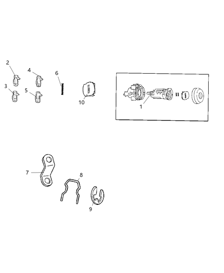 2012 Dodge Caliber Front Door Lock Cylinders Diagram