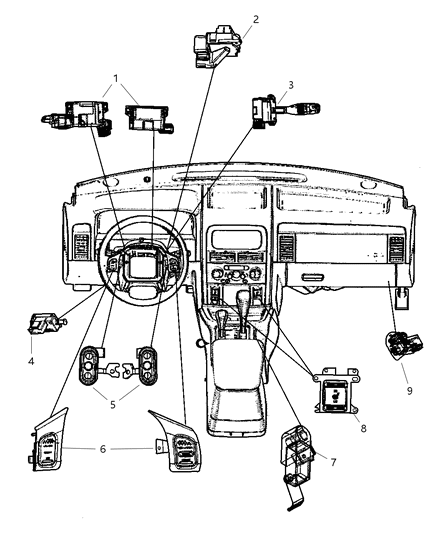 2002 Jeep Grand Cherokee Headlamp Switch Diagram for 56042300AG