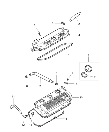 1999 Chrysler Sebring Coupe Crankcase Ventilation Diagram 2 - Thumbnail