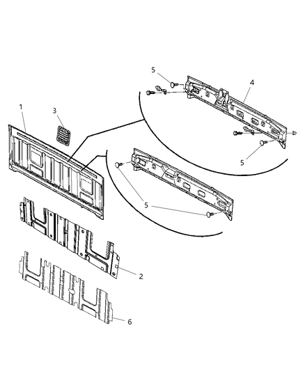 2014 Ram 3500 Cab Chassis Aperture Panel And Pillar Supports - Cab Back Diagram