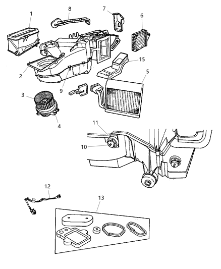 2001 Chrysler PT Cruiser Air Conditioning & Heater Unit Diagram 2 - Thumbnail