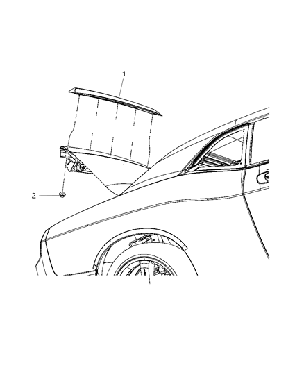 2010 Dodge Challenger Spoiler Rear Diagram for 1FS64GHPAB