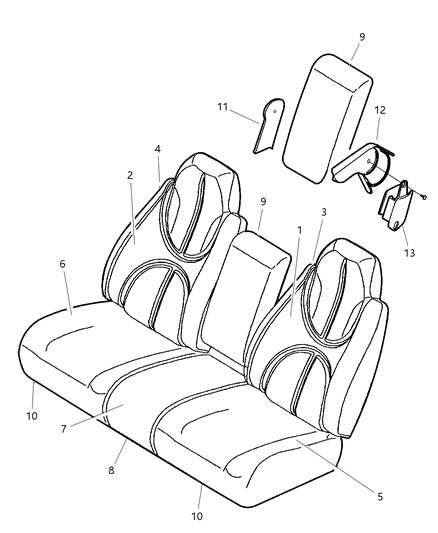 1999 Dodge Durango Front Seat Diagram 1 - Thumbnail