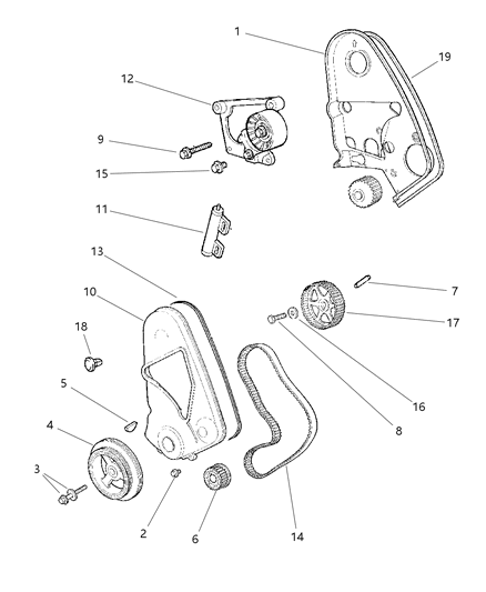 1998 Chrysler Cirrus Timing Belt & Cover Diagram 1 - Thumbnail