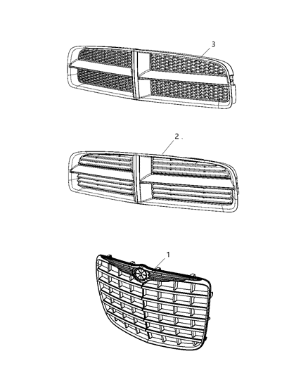 2010 Chrysler 300 Grille Radiator Diagram for 1TH13SZRAA