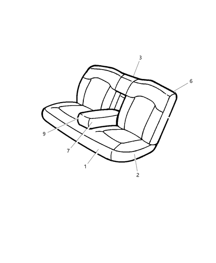 2004 Chrysler Concorde Armrest Rear Seat Diagram for ZA651L2AA