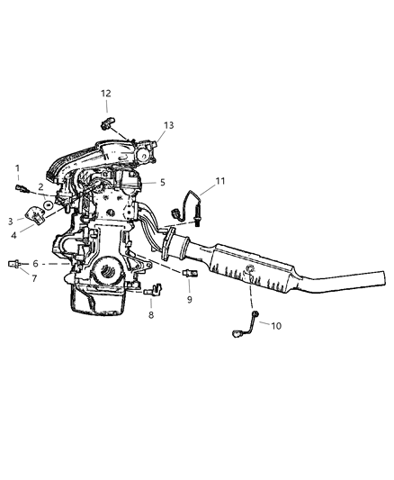 2001 Dodge Neon Oxygen Sensor Diagram for 5033081AA