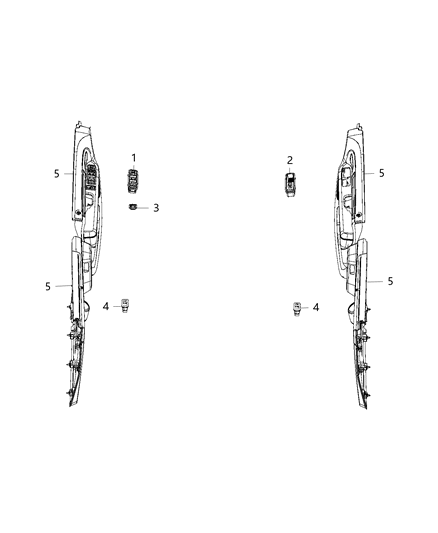 2020 Dodge Grand Caravan Switches, Doors, Mirrors And Liftgate Diagram 1 - Thumbnail