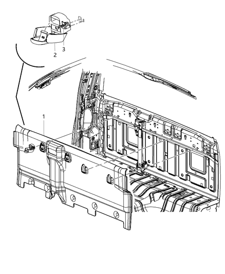 2013 Ram 1500 Panel Cab Back Trim Diagram for 1VD94DX9AA