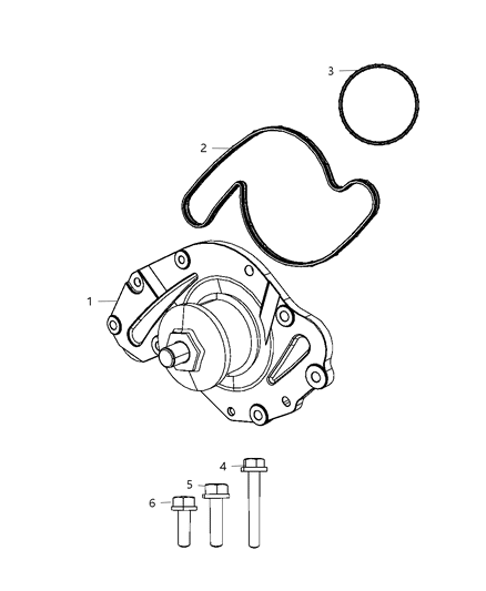 2010 Dodge Grand Caravan Water Pump & Related Parts Diagram 3 - Thumbnail