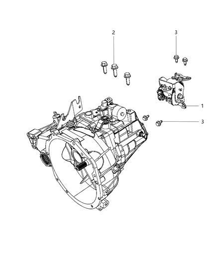 2008 Dodge Caliber Mounting Support of Manual Transmission Diagram 3 - Thumbnail