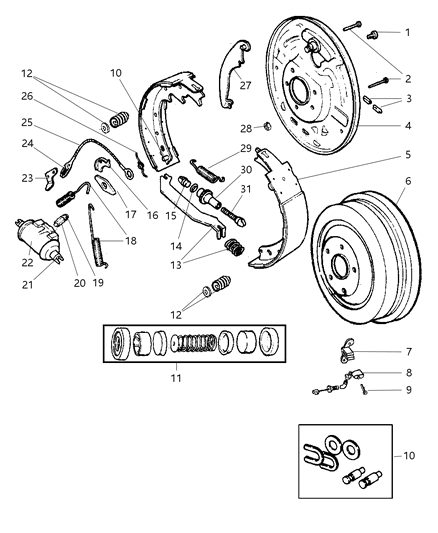 1999 Jeep Cherokee Brakes, Rear Diagram 2 - Thumbnail