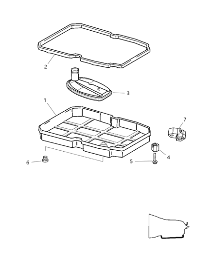 2006 Jeep Commander Oil Pan , Gasket & Filter Diagram